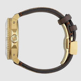  Shop Authentic Gucci Dive Doraemon Brown Dial Brown Leather Strap Watch For Men - YA136334 - Luxxuri