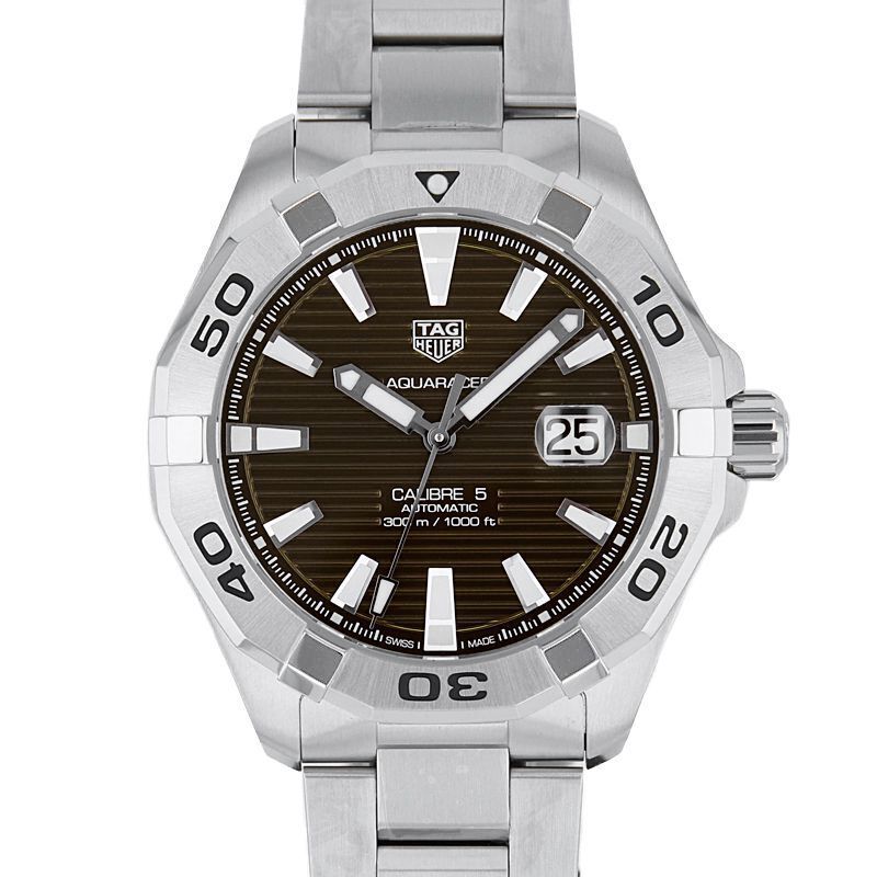  Shop Authentic Tag Heuer Aquaracer Calibre 5 Automatic Sunray Brown Dial Silver Steel Strap Watch for Men - WAY2018.BA0927 - Luxxuri