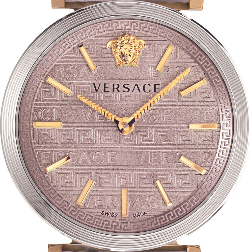  Shop Authentic Versace V-Twist Quartz Purple Dial Purple Leather Strap Watch for Women - VELS00219 - Luxxuri
