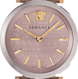  Shop Authentic Versace V-Twist Quartz Purple Dial Purple Leather Strap Watch for Women - VELS00219 - Luxxuri