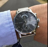  Shop Authentic Tommy Hilfiger Kane Black Dial Silver Mesh Bracelet Watch for Men - 1710402 - Luxxuri