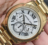 Shop Authentic Michael Kors Cooper Chronograph White Dial Gold Steel Strap Watch For Women - MK5916 - Luxxuri