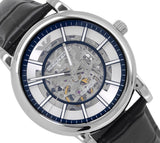  Shop Authentic Emporio Armani Luigi Silver Skeleton Dial Black Leather Strap Watch For Men - AR1981 - Luxxuri