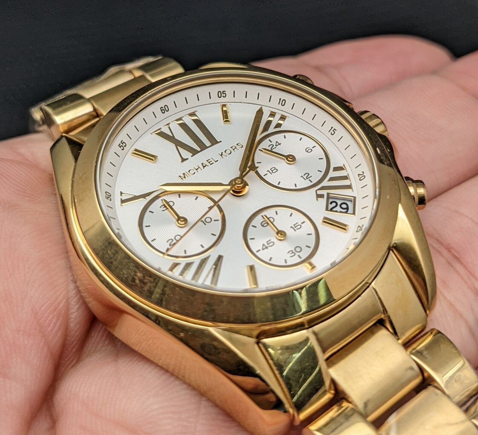  Shop Authentic Michael Kors Lexington Quartz Gold Dial Gold Steel Strap Watch For Women - MK6267 - Luxxuri