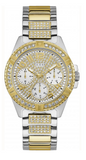  Shop Authentic Guess Frontier Chronograph Crystals Gold Dial Two Tone Steel Strap Watch For Women - W1156L5 - Luxxuri