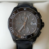  Shop Authentic Tag Heuer Aquaracer Automatic Chronograph Special Edition Titanium Grey Dial Black Leather Strap Watch for Men - CAY218B.FC6370 - Luxxuri