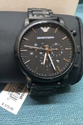  Shop Authentic Emporio Armani Luigi Chronograph Black Dial Black Steep Strap Watch For Men - AR11045 - Luxxuri