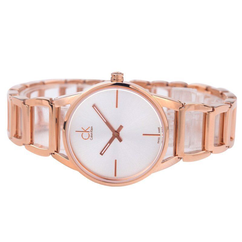 Shop Authentic Calvin Klein Stately White Dial Rose Gold Steel Strap Watch for Women - K3G23626 - Luxxuri