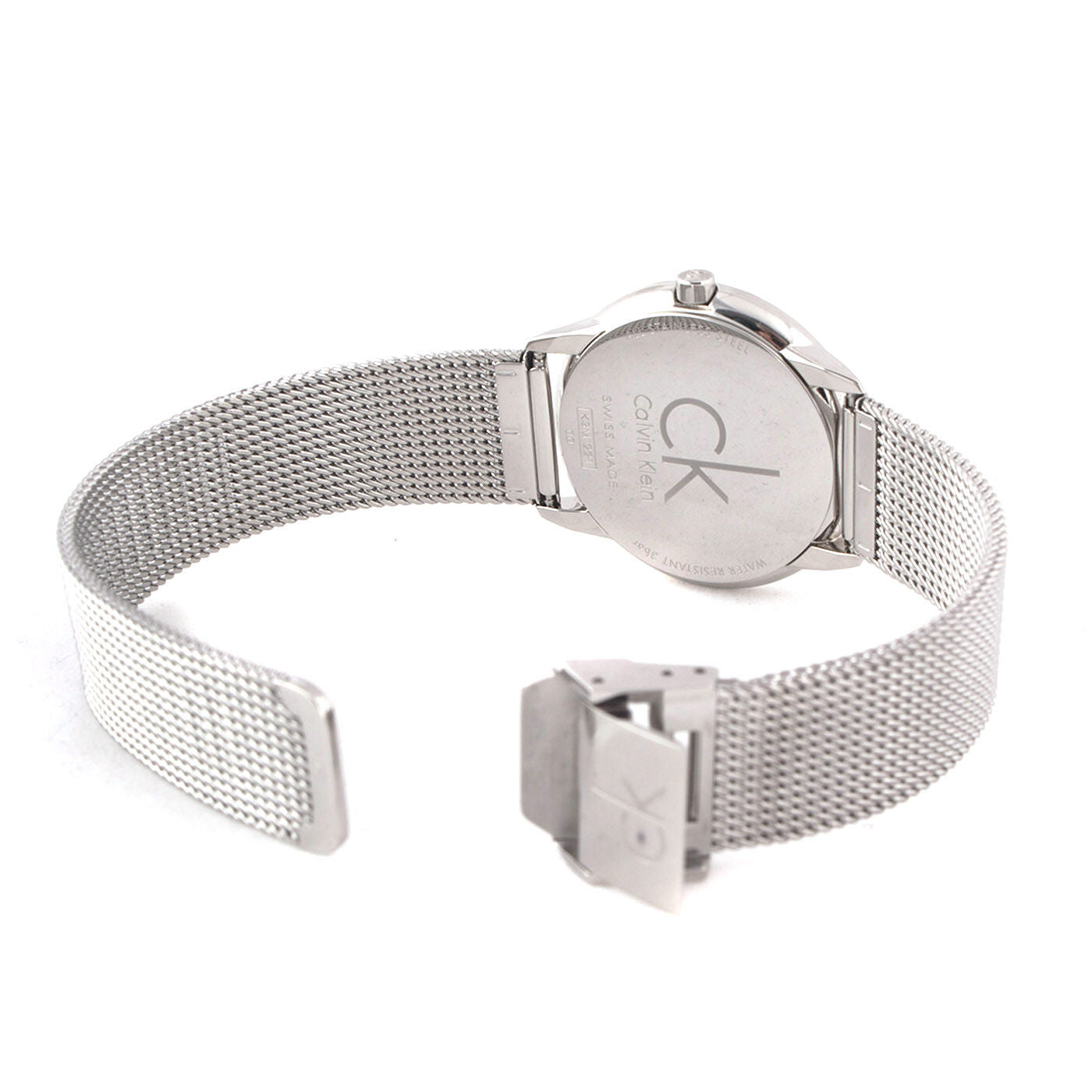  Shop Authentic Calvin Klein Minimal Grey Dial Silver Mesh Bracelet Watch for Men - K3M22124 - Luxxuri