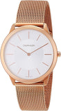  Shop Authentic Calvin Klein Minimal White Dial Rose Gold Mesh Bracelet Watch for Men - K3M21626 - Luxxuri