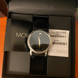  Shop Authentic Movado Museum Black Dial Black Leather Strap Watch For Men - 2100002 - Luxxuri
