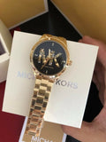  Shop Authentic Michael Kors Runway Quartz Black Dial Gold Steel Strap Watch For Women - MK6682 - Luxxuri