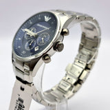  Shop Authentic Emporio Armani Sportivo Chronograph Blue Dial Silver Steel Strap Watch For Men - AR5860 - Luxxuri