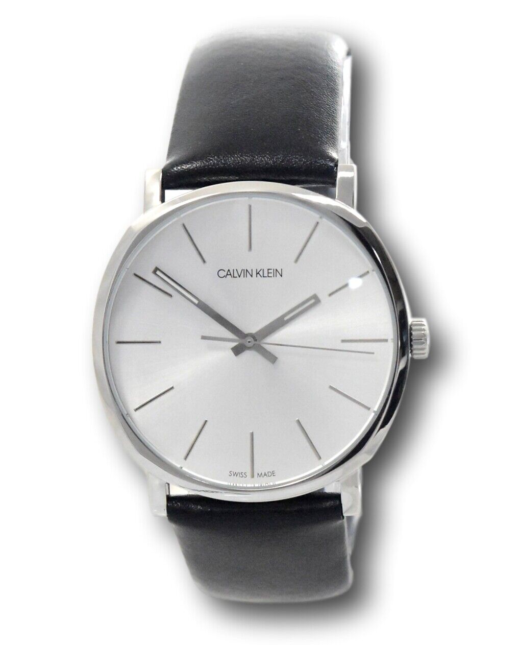  Shop Authentic Calvin Klein Posh Silver Dial Black Leather Strap Watch for Men - K8Q311C6 - Luxxuri