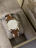  Shop Authentic Burberry The City Gold Dial Brown Leather Strap Watch for Women - BU9133 - Luxxuri
