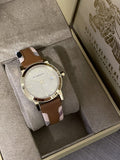  Shop Authentic Burberry The City Gold Dial Brown Leather Strap Watch for Women - BU9133 - Luxxuri