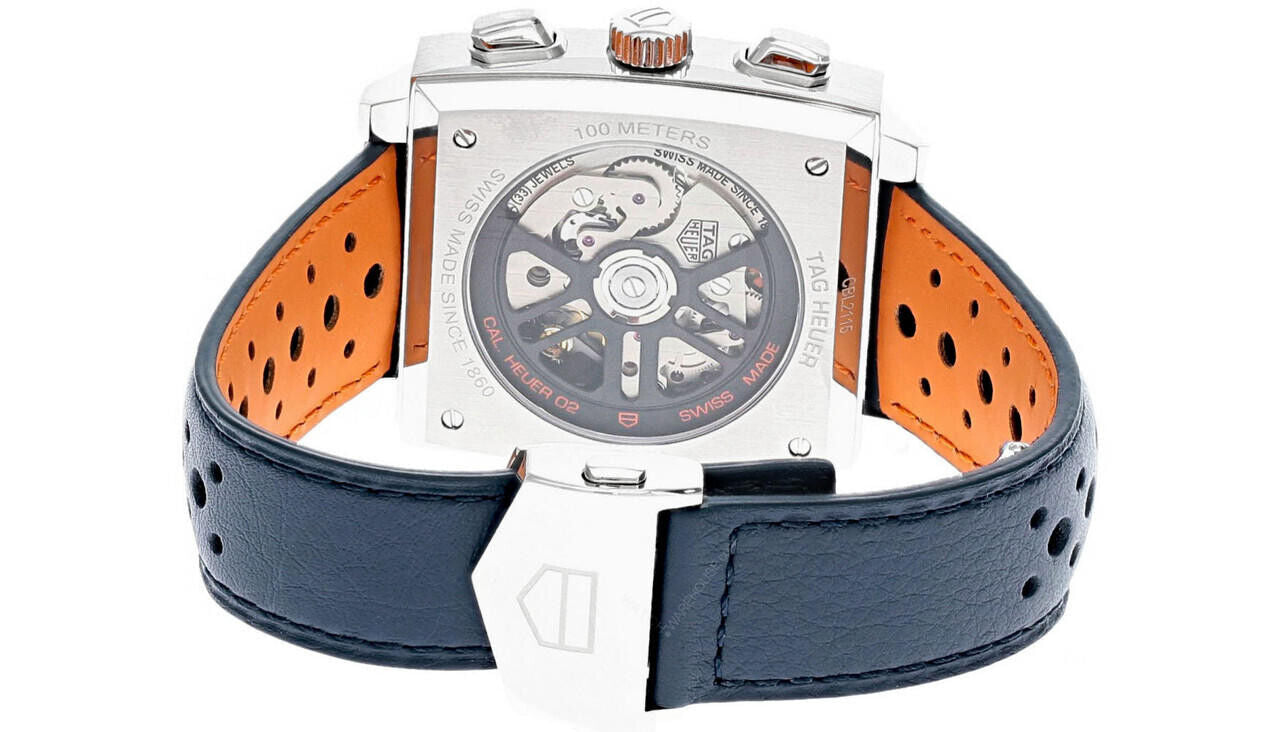  Shop Authentic Tag Heuer Monaco Gulf Automatic Chronograph Blue Dial Blue Leather Strap Watch for Men - CBL2115.FC6494 - Luxxuri