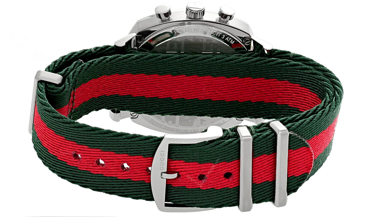  Shop Authentic Gucci Grip Quartz Chronograph Red Dial Two Tone NATO Strap Watch for Men - YA157304 - Luxxuri