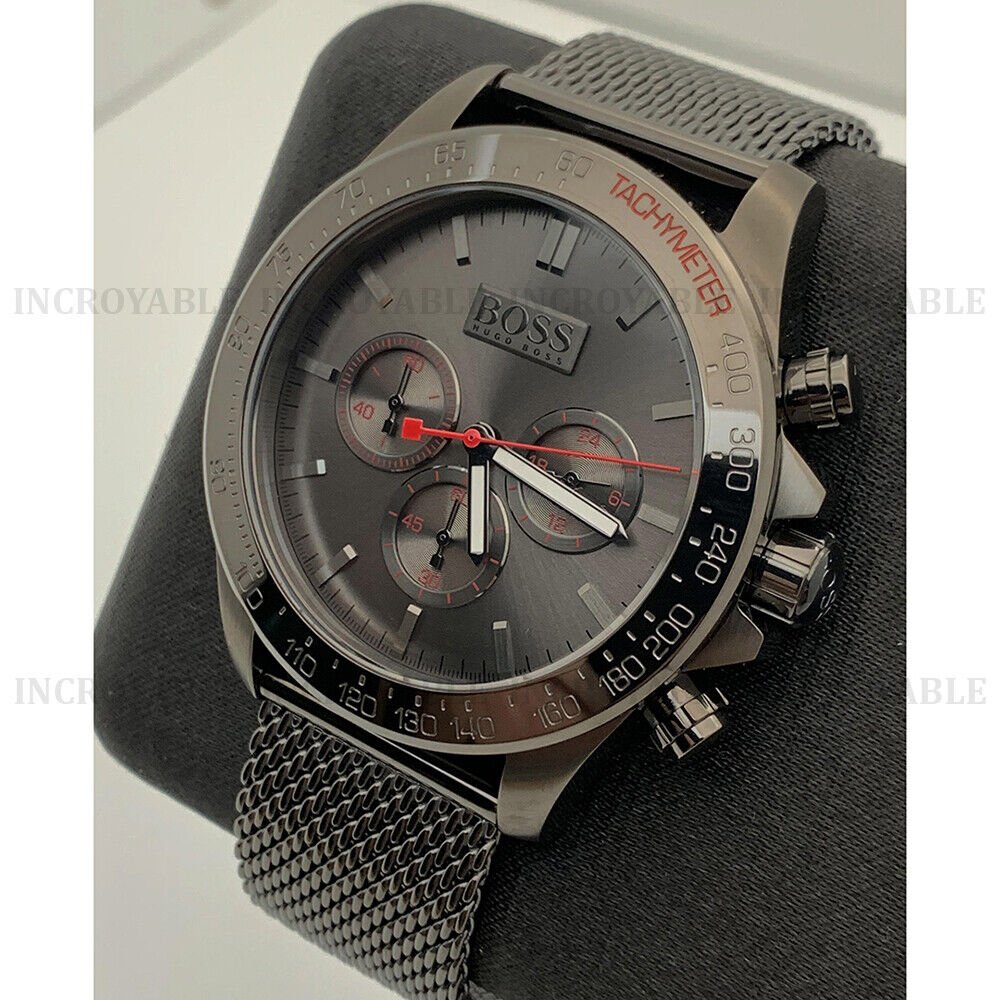  Shop Authentic Hugo Boss Ikon Grey Dial Grey Mesh Bracelet Watch for Men - 1513443 - Luxxuri