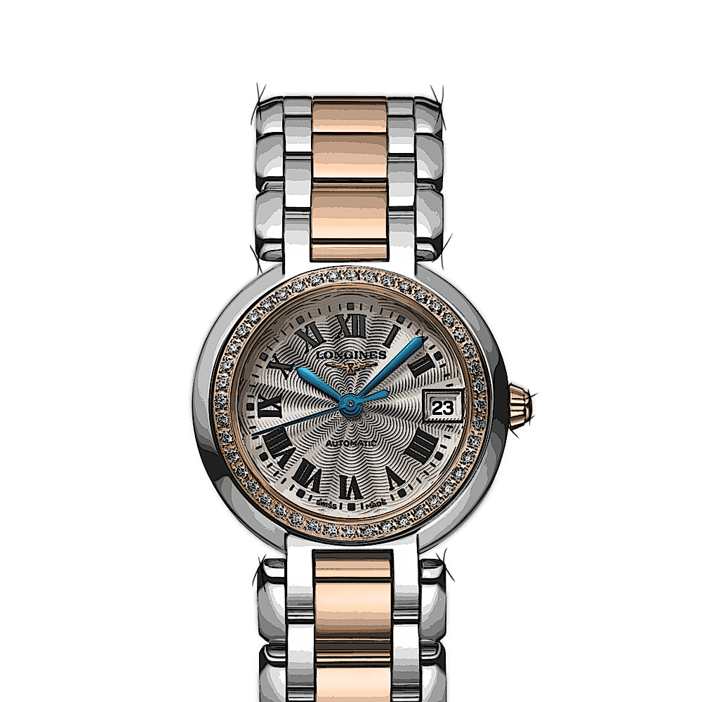  Shop Authentic Longines PrimaLuna Automatic Diamond 26.5mm Silver Dial Two Tone Steel Strap Watch for Women - L8.111.5.79.6 - Luxxuri