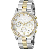 Shop Authentic Marc Jacobs Henry Chronograph Silver Dial Two Tone Steel Strap Watch for Women - MBM3197 - Luxxuri