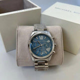  Shop Authentic Michael Kors Lexington Chronograph Blue Dial Silver Steel Strap Watch For Women - MK7215 - Luxxuri