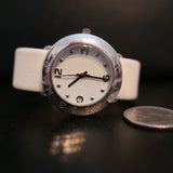  Shop Authentic Marc Jacobs Amy White Dial White Leather Strap Watch for Women - MBM1136 - Luxxuri