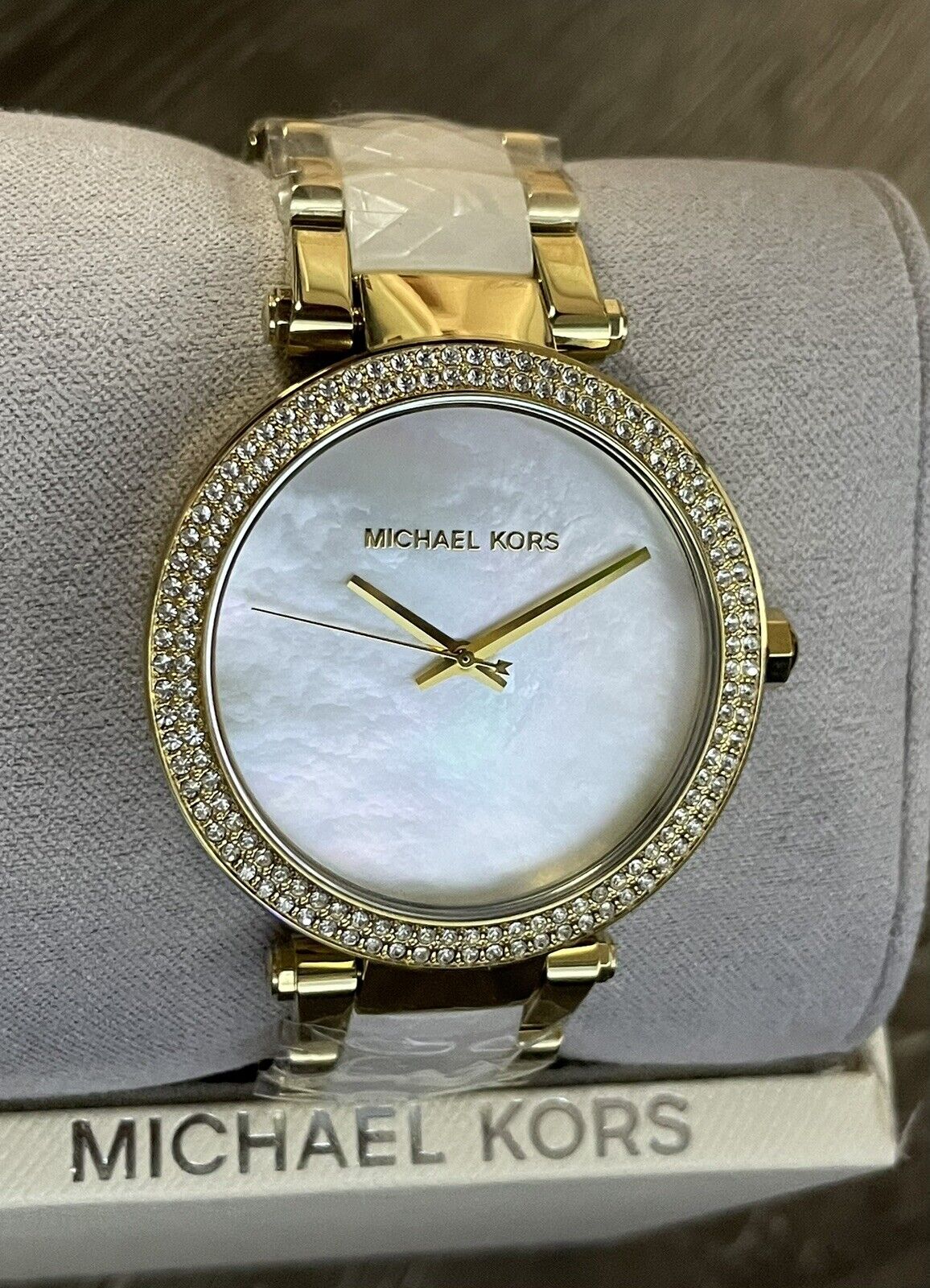 Shop Authentic Michael Kors Parker Mother of Pearl Dial Two Tone Steel Strap Watch for Women - MK6400 - Luxxuri