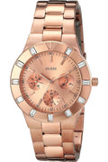  Shop Authentic Guess Glisten Multifunction Quartz Rose Gold Dial Rose Gold Steel Strap Watch For Women - W16017L1 - Luxxuri