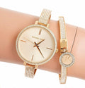 Shop Authentic Michael Kors Jaryn Quartz Gold Dial Gold Steel Strap Watch For Women - MK3784 - Luxxuri