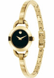  Shop Authentic Movado Rondiro 22mm Black Dial Yellow Gold Steel Strap Watch For Women - 0606888 - Luxxuri