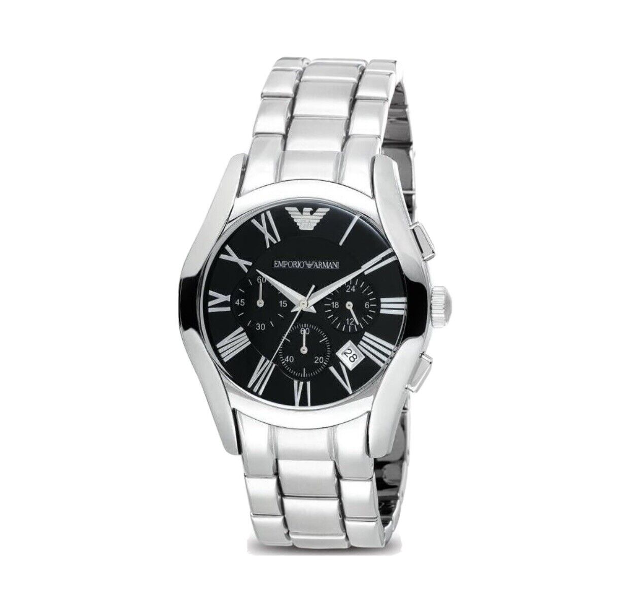  Shop Authentic Emporio Armani Valente Chronograph Black Dial Silver Stainless Steel Watch For Men - AR0673 - Luxxuri