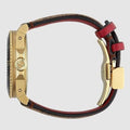  Shop Authentic Gucci Dive Doraemon Quartz Brown Dial Brown Leather Strap Watch For Men - YA136335 - Luxxuri