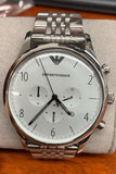  Shop Authentic Emporio Armani Classic Chronograph Silver Dial Silver Steel Strap Watch For Men - AR1879 - Luxxuri