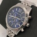  Shop Authentic Michael Kors Lexington Chronograph Blue Dial Silver Steel Strap Watch for Men - MK8280 - Luxxuri