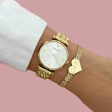  Shop Authentic Emporio Armani Gianni T Bar Silver Dial Gold Stainless Steel Strap Watch For Women - AR1877 - Luxxuri