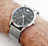  Shop Authentic Emporio Armani Luigi Quartz Grey Dial Silver Mesh Bracelet Watch For Men - AR11069 - Luxxuri