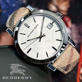  Shop Authentic Burberry The City Silver Dial Brown Leather Strap Watch for Women - BU9025 - Luxxuri
