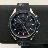  Shop Authentic Hugo Boss Velocity Black Dial Black Leather Strap Watch for Men - 1513716 - Luxxuri