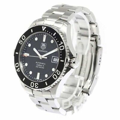  Shop Authentic Tag Heuer Aquaracer Automatic Caliber 5 Black Dial Silver Steel Strap Watch for Men - WAN2110.BA0822 - Luxxuri