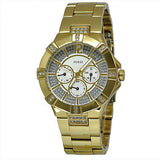  Shop Authentic Guess Vista Diamonds Gold Dial Gold Steel Strap Watch for Women - W13573L1 - Luxxuri