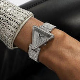  Shop Authentic Guess Fame Quartz Crystals Silver Dial Silver Steel Strap Watch For Women - GW0644L1 - Luxxuri