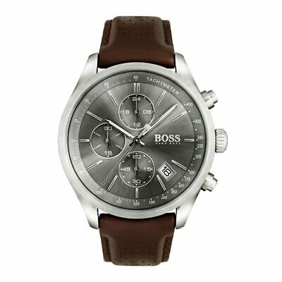  Shop Authentic Hugo Boss Grand Prix Grey Dial Brown Leather Strap Watch for Men -  1513476 - Luxxuri