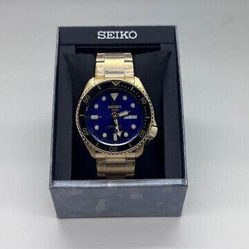  Shop Authentic Seiko 5 Sports US Special Edition Automatic Blue Dial Gold Steel Strap Watch For Men - SRPK20 - Luxxuri
