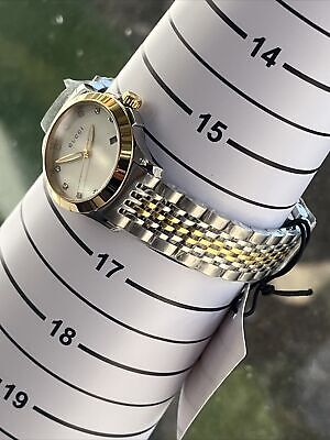  Shop Authentic Gucci G Timeless Diamonds Mother of Pearl Dial Two Tone Mesh Bracelet Watch for Women - YA126513 - Luxxuri