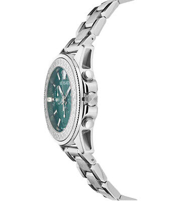  Shop Authentic Versace Greca Action Chronograph Quartz Green Dial Silver Steel Strap Watch for Men - VE3J00422 - Luxxuri