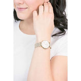  Shop Authentic Emporio Armani Gianni T Bar Mother of Pearl Dial Gold Mesh Bracelet Watch For Women - AR11321 - Luxxuri