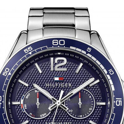  Shop Authentic Tommy Hilfiger Erik Chronograph Blue Dial Silver Steel Strap Watch for Men - 1791366 - Luxxuri
