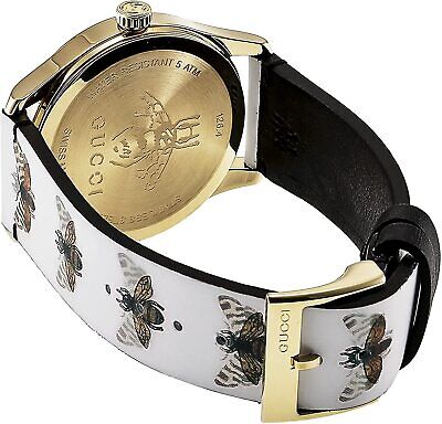  Shop Authentic Gucci G Timeless Quartz White Dial White Leather Strap Watch For Women - YA1264109 - Luxxuri