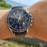  Shop Authentic Hugo Boss Driver Sport Chronograph Blue Dial Black Leather Strap Watch for Men - 1513077 - Luxxuri